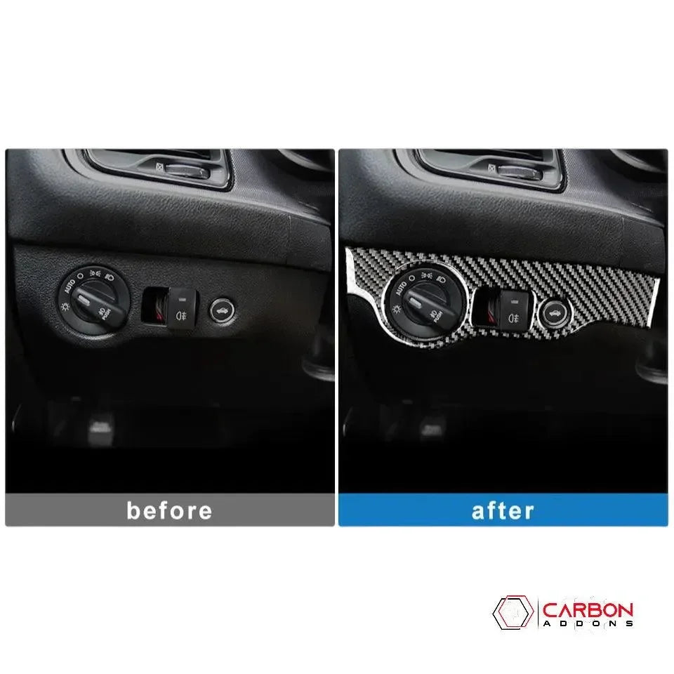 Dodge Challenger 2015-2023 Carbon Fiber Headlight and Trunk Release Button Trim Overlay - carbonaddons Carbon Fiber Parts, Accessories, Upgrades, Mods