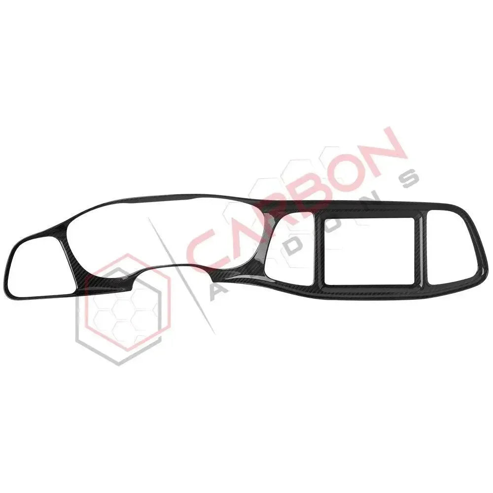 Real carbon fiber dashboard trim for American vehicles, sleek black finish with precise cutouts