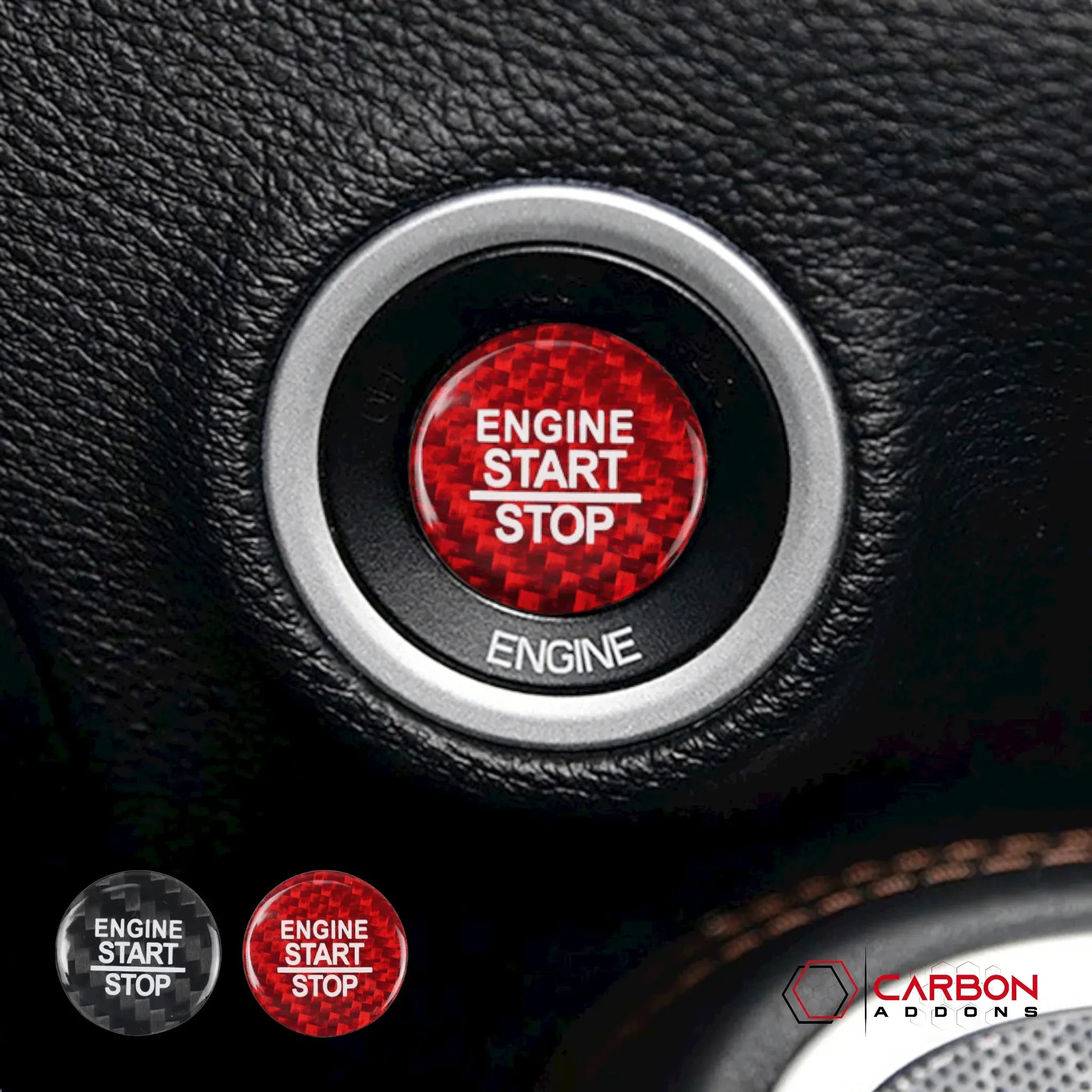 Dodge Challenger/Charger/Durango 2015-2023 Carbon Fiber Start Button Cover - carbonaddons Carbon Fiber Parts, Accessories, Upgrades, Mods
