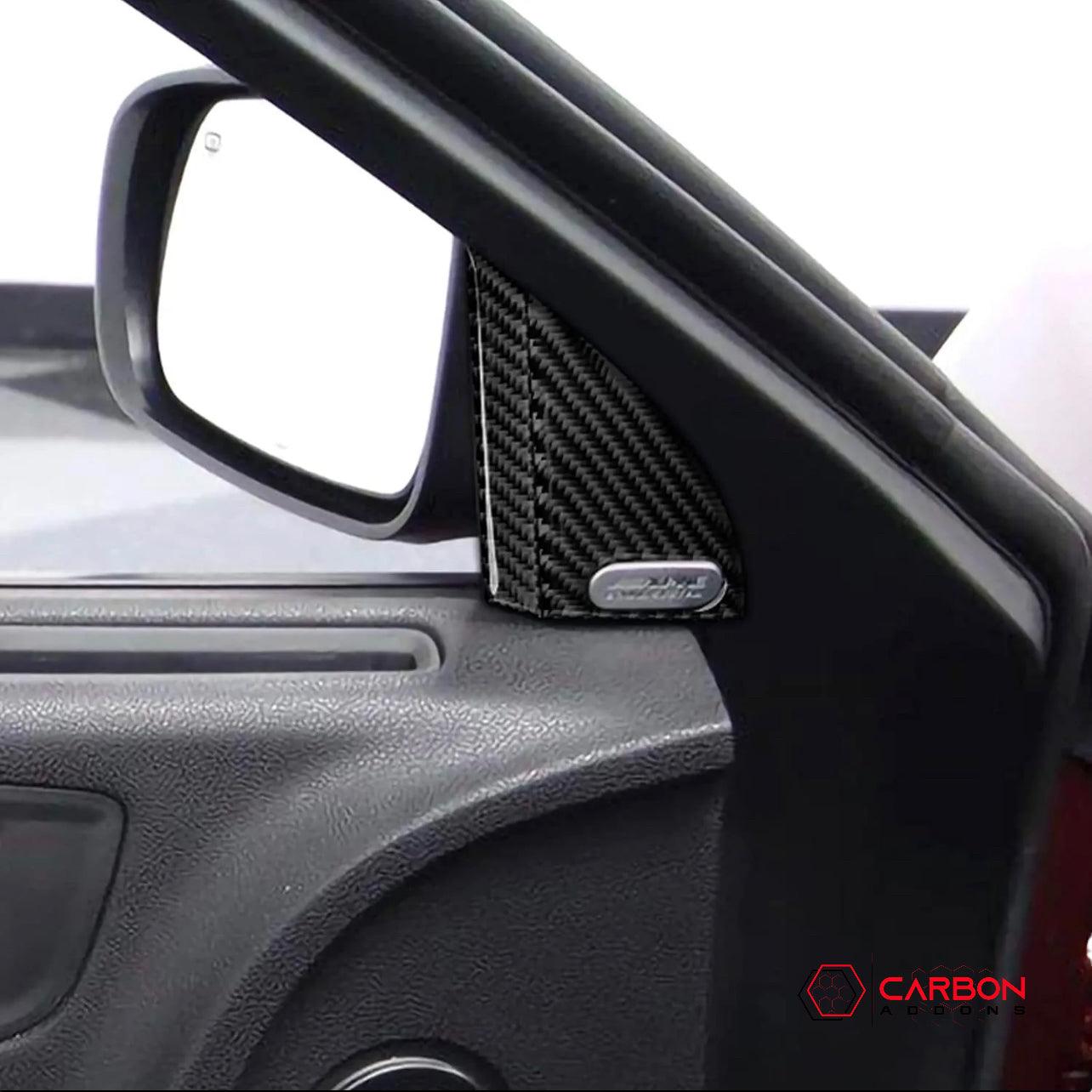 Dodge Charger 2015-2023 Carbon Fiber Door A Pillar Trim Overlay - carbonaddons Carbon Fiber Parts, Accessories, Upgrades, Mods