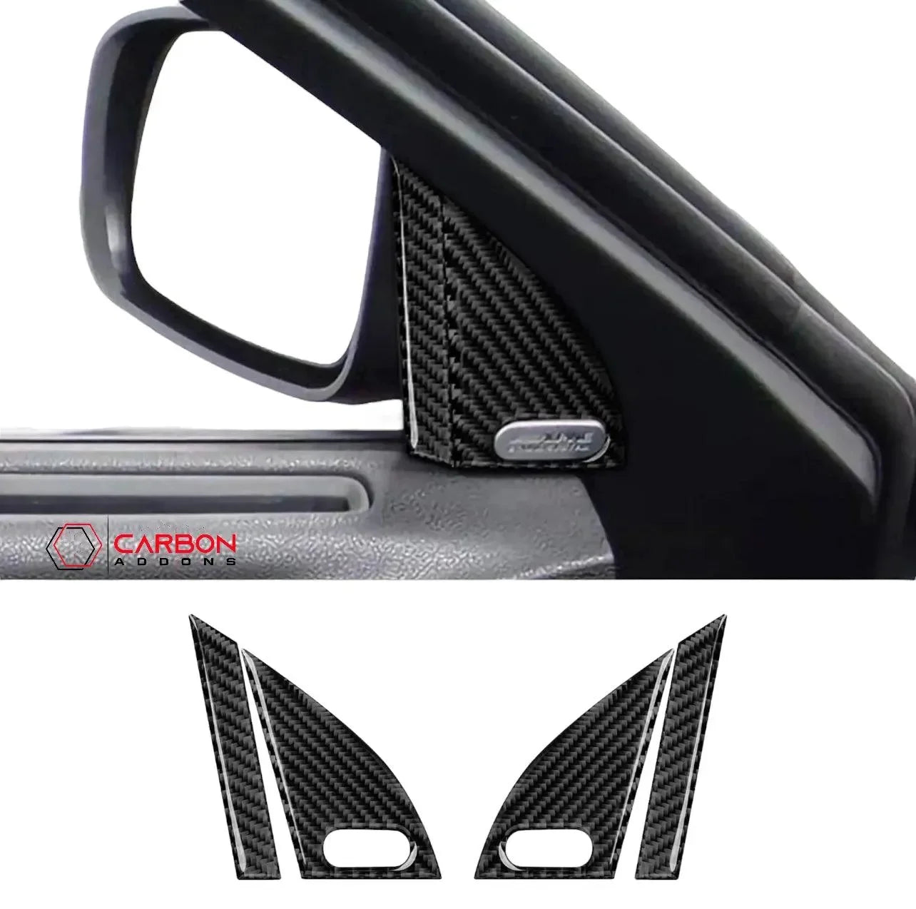 Dodge Charger 2015-2023 Carbon Fiber Door A Pillar Trim Overlay - carbonaddons Carbon Fiber Parts, Accessories, Upgrades, Mods