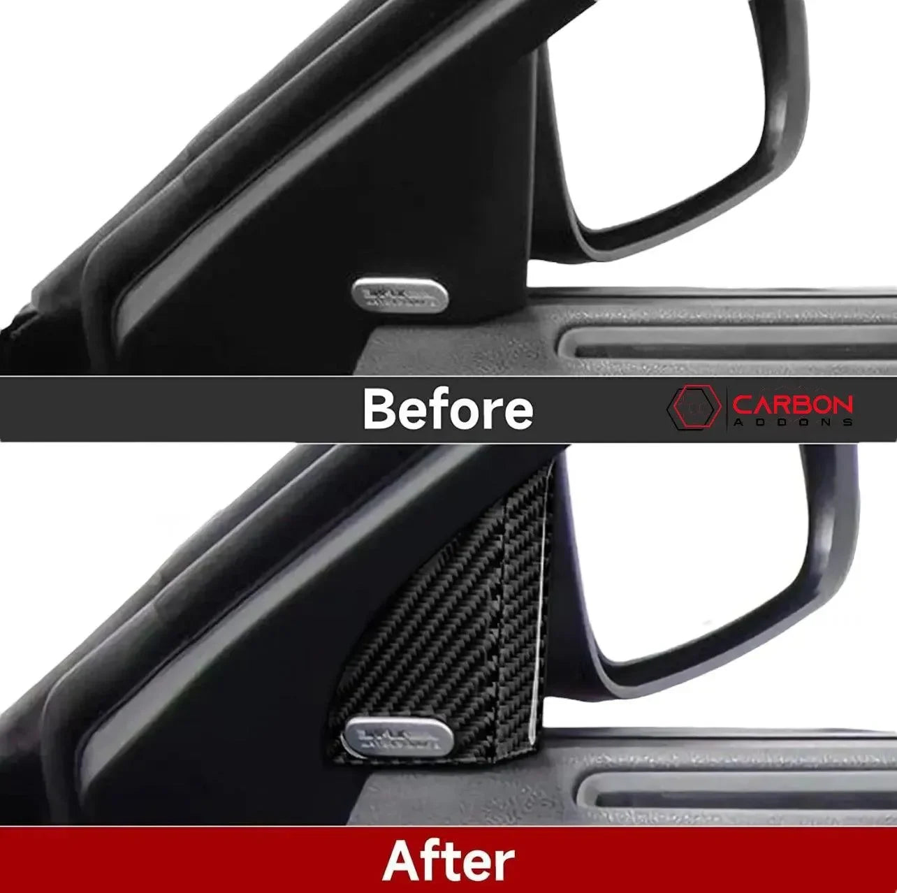 Dodge Charger 2015-2023 Carbon Fiber Door A Pillar Trim Overlay - carbonaddons Carbon Fiber Parts, Accessories, Upgrades, Mods