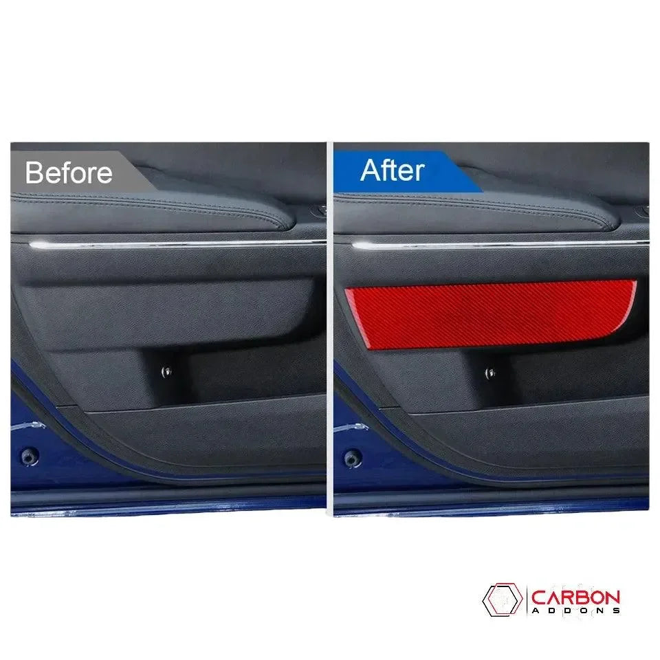 Dodge Charger 2015-2023 Carbon Fiber Door Panel Trim Overlay - carbonaddons Carbon Fiber Parts, Accessories, Upgrades, Mods