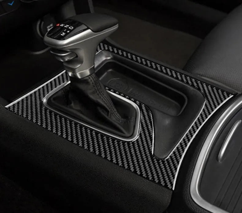 Dodge Charger 2015-2023 Carbon Fiber Front & Rear Center Console Panel Trim Overlays - carbonaddons Carbon Fiber Parts, Accessories, Upgrades, Mods
