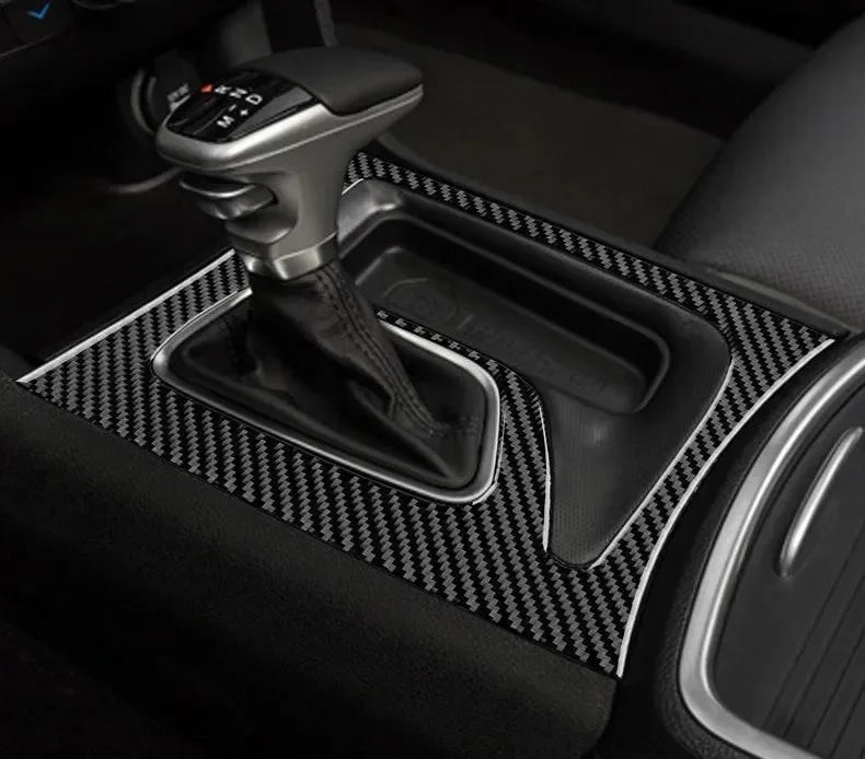 Dodge Charger 2015-2023 Carbon Fiber Front & Rear Center Console Panel Trim Overlays - carbonaddons Carbon Fiber Parts, Accessories, Upgrades, Mods