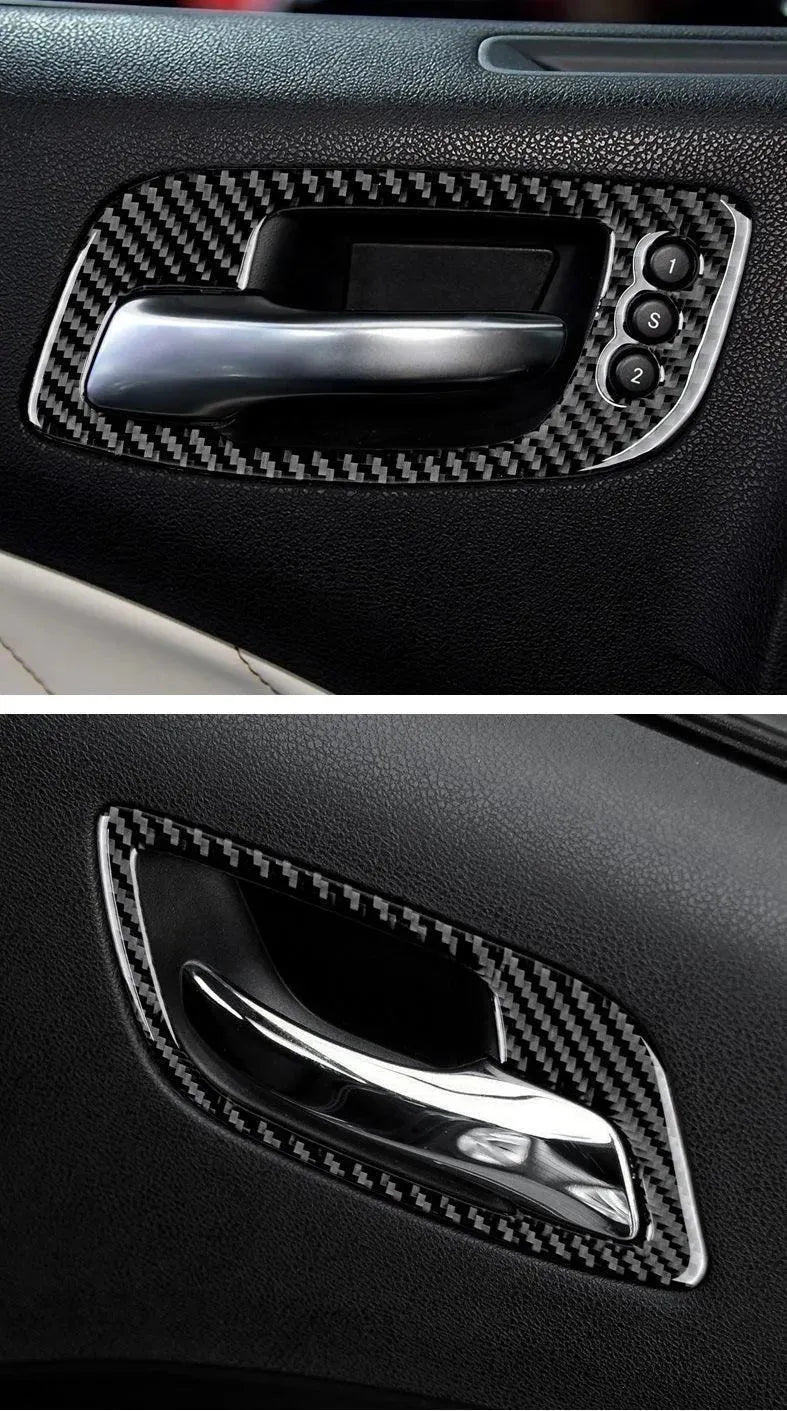 Dodge Charger 2015-2023 Carbon Fiber Interior Door Handle Trim Overlay - carbonaddons Carbon Fiber Parts, Accessories, Upgrades, Mods
