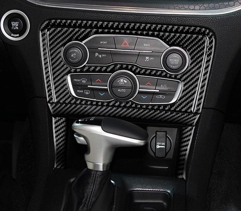 Dodge Charger 2015-2023 Carbon Fiber Multimedia Radio Button Trim Overlay - carbonaddons Carbon Fiber Parts, Accessories, Upgrades, Mods