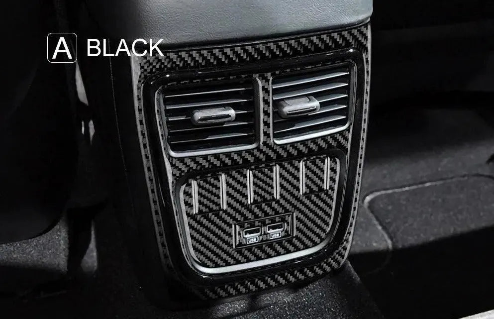 Dodge Charger 2015-2023 Carbon Fiber Rear Center Console AC Vent Trim Overlay - carbonaddons Carbon Fiber Parts, Accessories, Upgrades, Mods