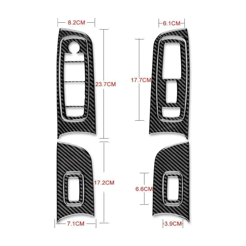 Real carbon fiber interior trim pieces with precise measurements for American vehicles