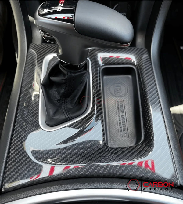 dodge charger gear shift Dodge Charger 2015-2023 Real Carbon Fiber Center Console Gear Shift Trim Cover Honey Comb Carbon Fiber