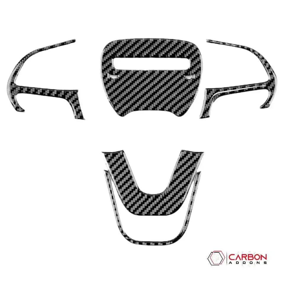 Dodge Charger/Challenger/Durango 2015-2023 Carbon Fiber Steering Wheel airbag and button trim Overlay - carbonaddons Carbon Fiber Parts, Accessories, Upgrades, Mods