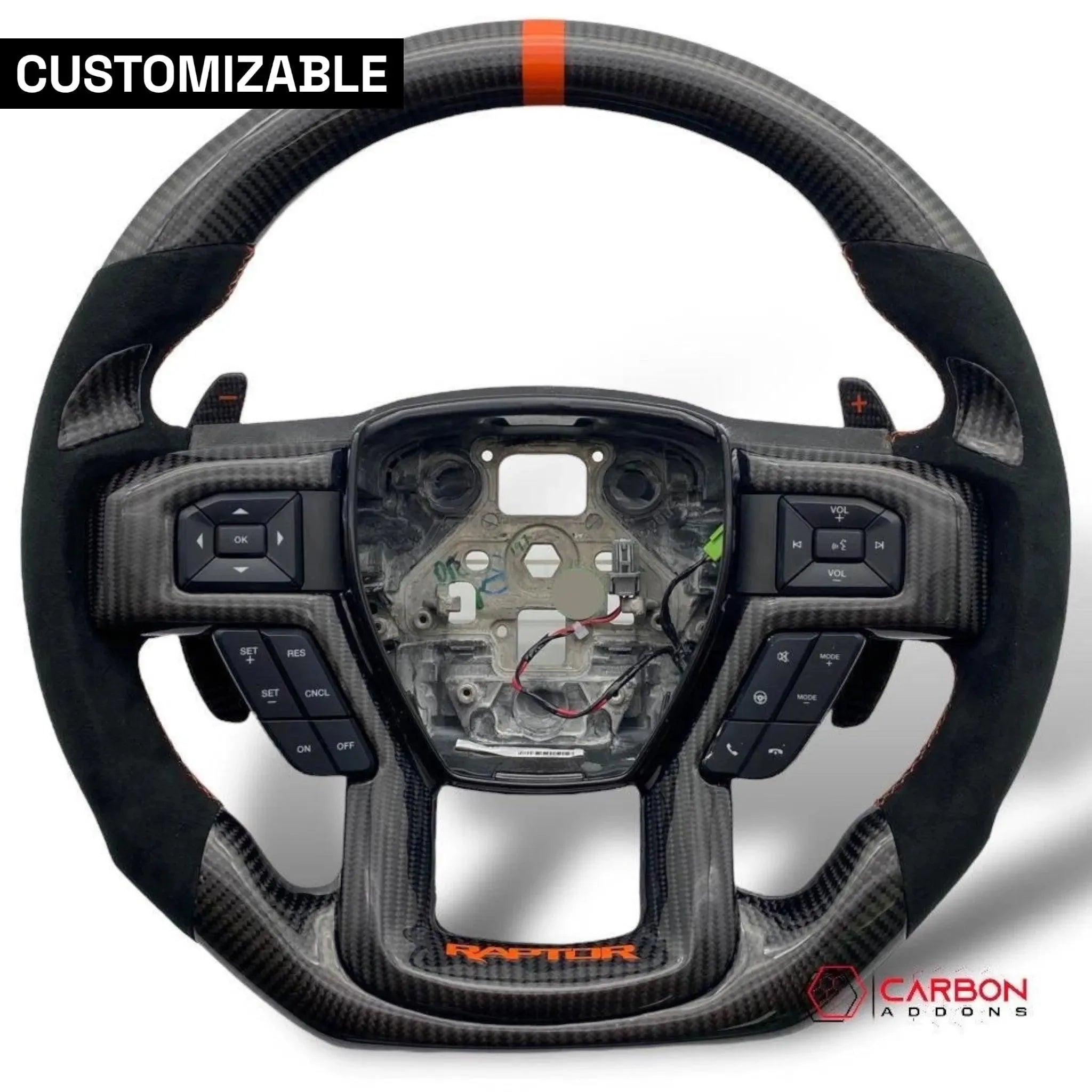 Ford F150 2015-2020 Custom Carbon Fiber Steering Wheel - carbonaddons Carbon Fiber Parts, Accessories, Upgrades, Mods