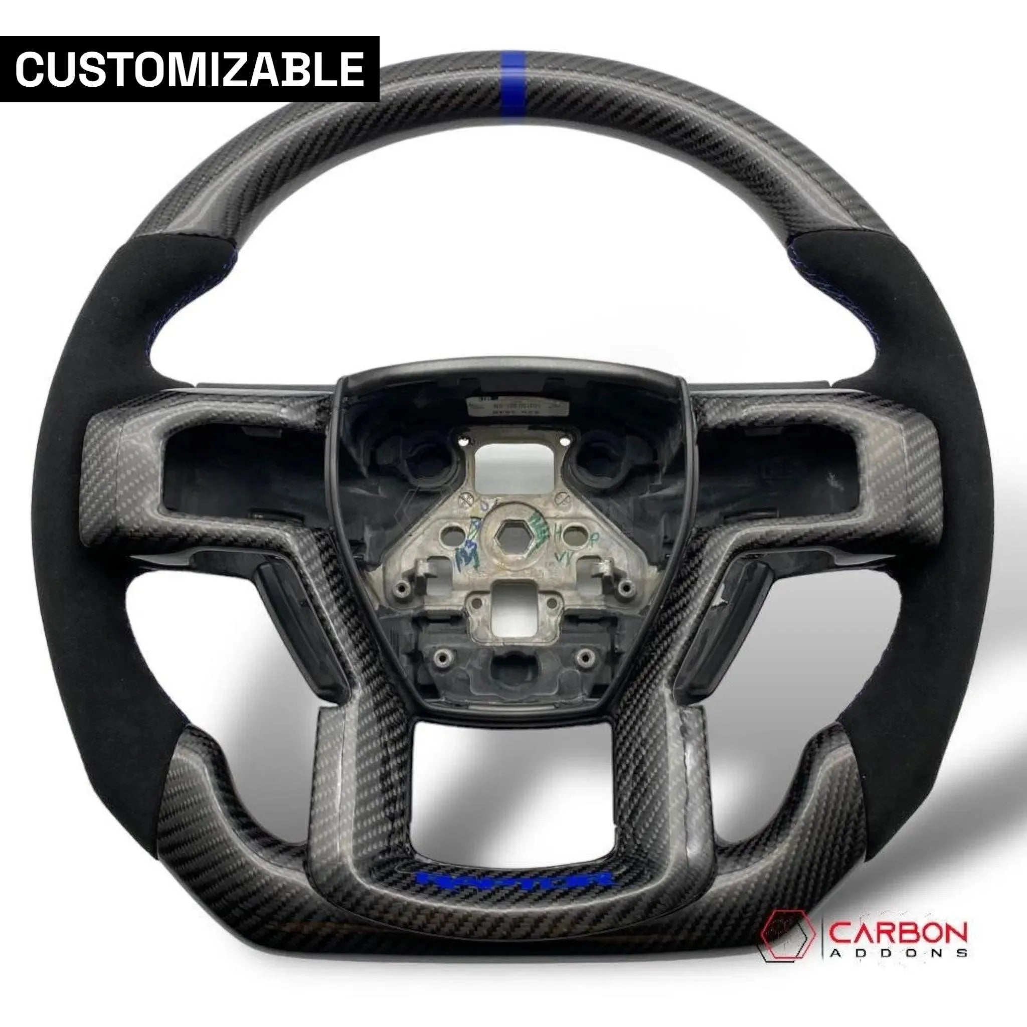 Ford F150 2015-2020 Custom Carbon Fiber Steering Wheel - carbonaddons Carbon Fiber Parts, Accessories, Upgrades, Mods
