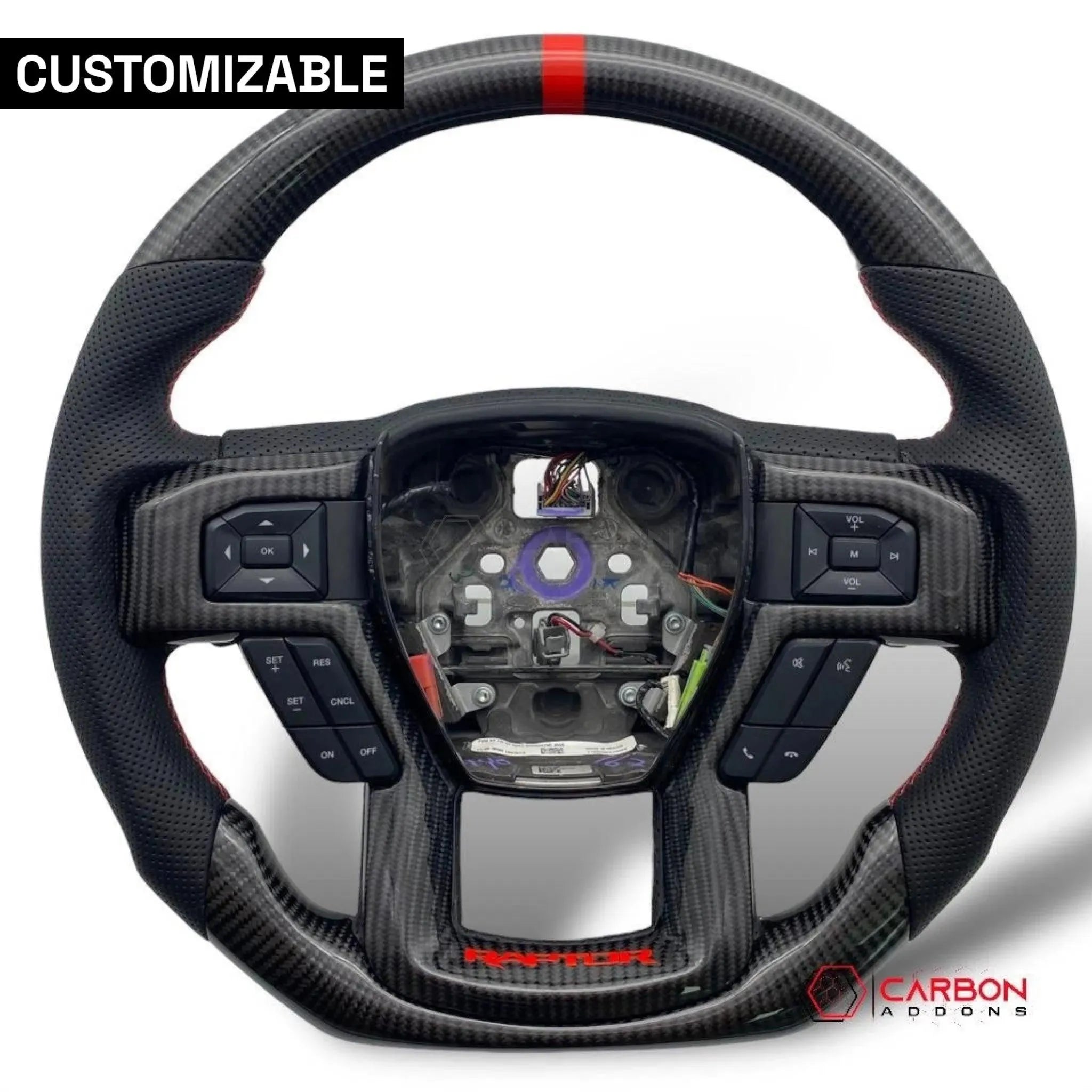 Ford F150 2015-2020 Custom Carbon Fiber Steering Wheel - carbonaddons Carbon Fiber Parts, Accessories, Upgrades, Mods