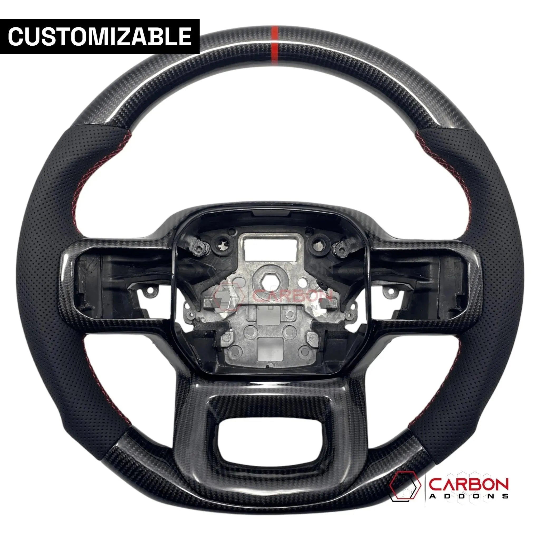 Ford F150 2021-2024 Custom Heated Carbon Fiber Steering Wheel - carbonaddons Carbon Fiber Parts, Accessories, Upgrades, Mods