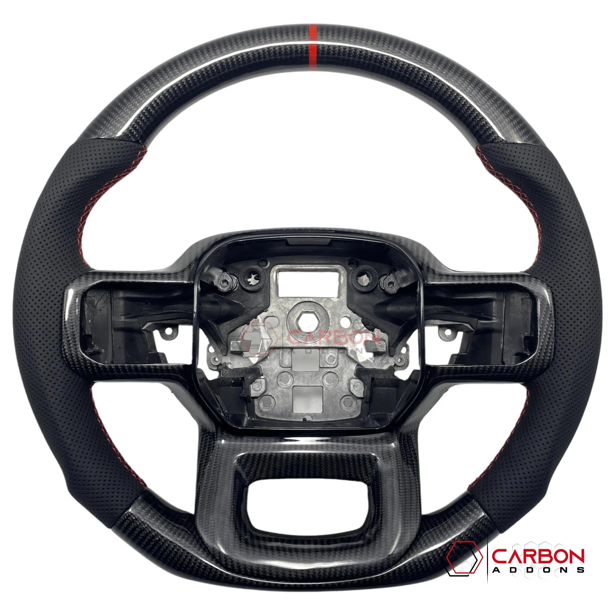Ford F150 2021-2024 Custom Heated Carbon Fiber Steering Wheel - carbonaddons Carbon Fiber Parts, Accessories, Upgrades, Mods