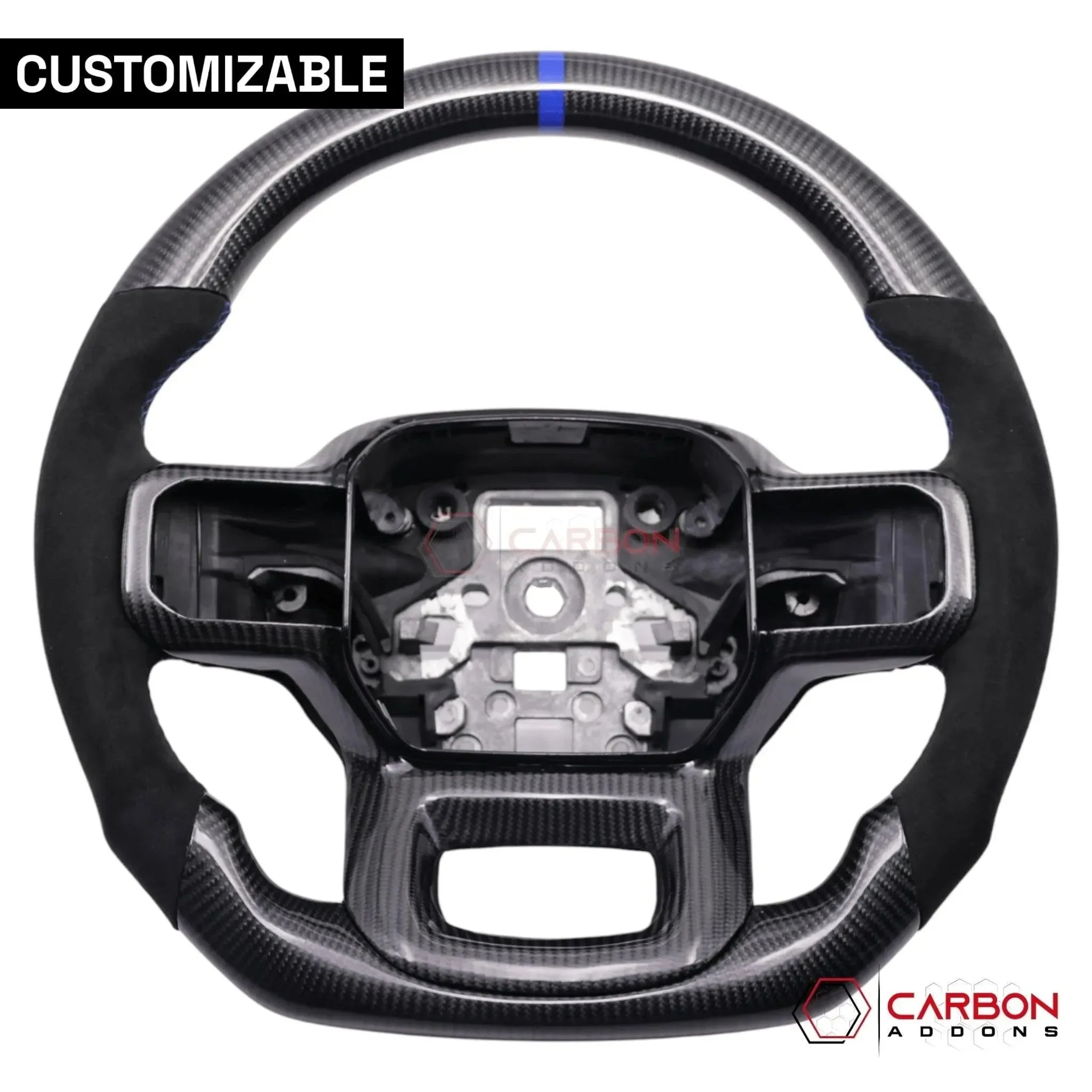 Ford F150 2021-2024 Custom Heated Carbon Fiber Steering Wheel - carbonaddons Carbon Fiber Parts, Accessories, Upgrades, Mods