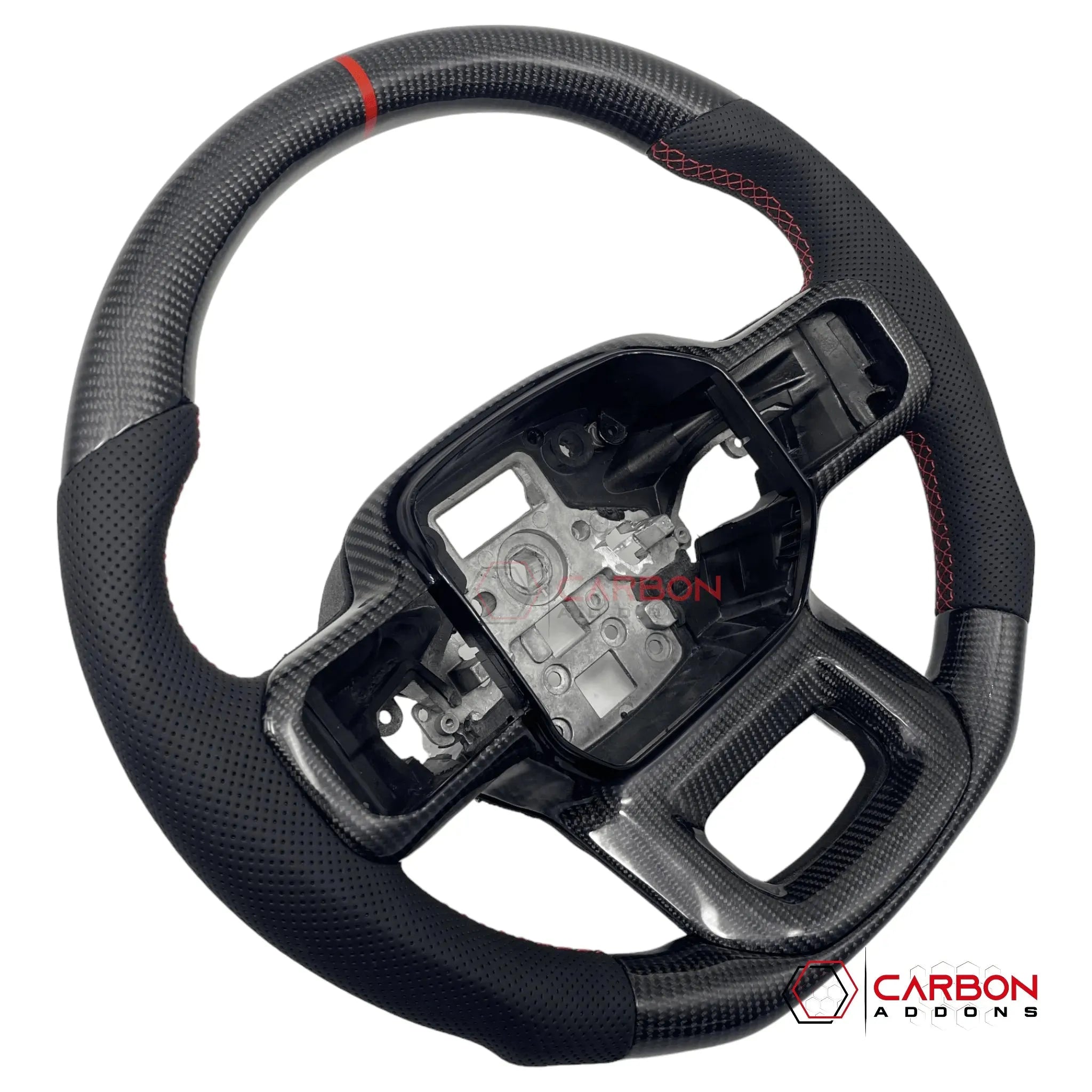 Ford F150 2021-2024 Custom Heated Carbon Fiber Steering Wheel - carbonaddons Carbon Fiber Parts, Accessories, Upgrades, Mods
