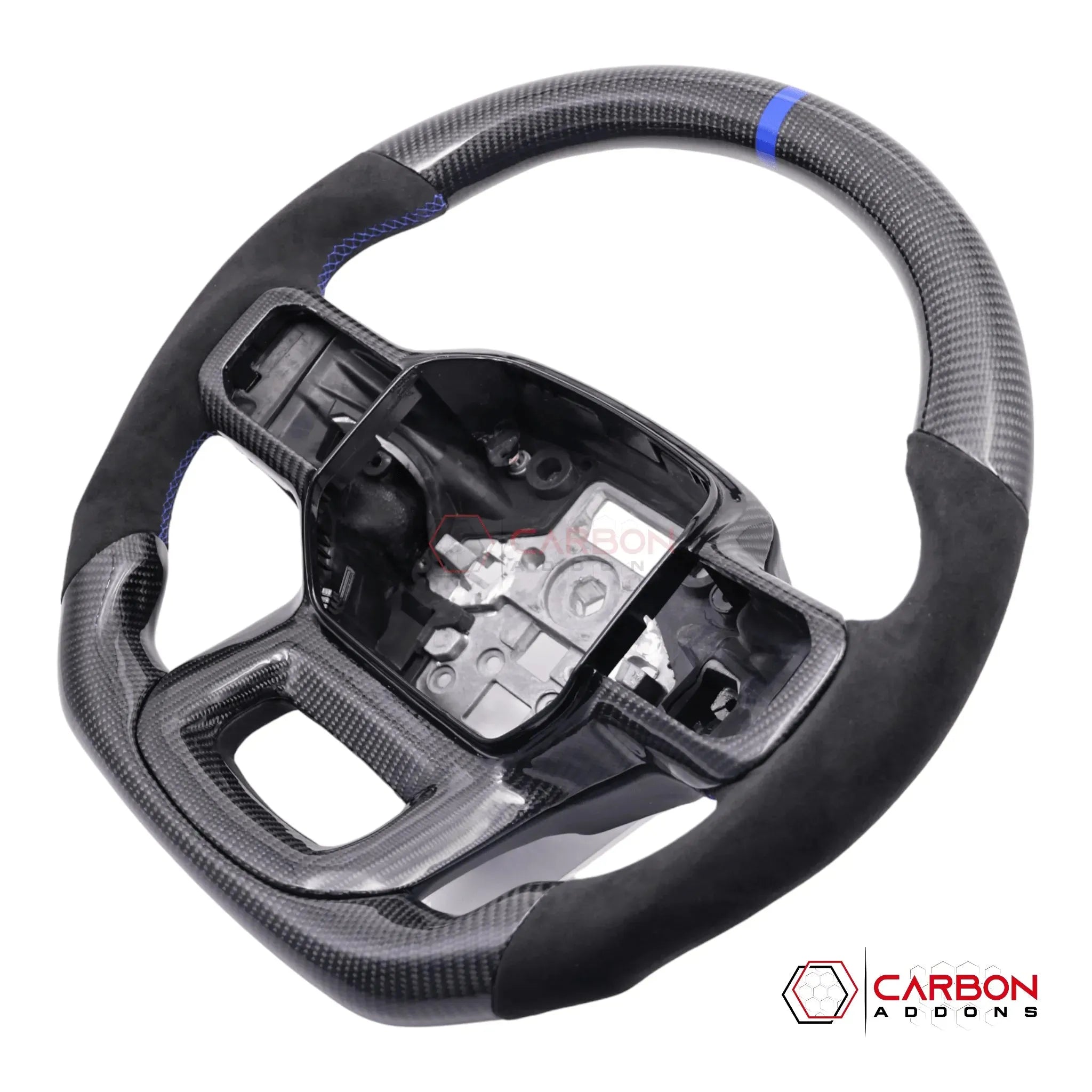 Ford F150 2021-2024 Custom Heated Carbon Fiber Steering Wheel - carbonaddons Carbon Fiber Parts, Accessories, Upgrades, Mods