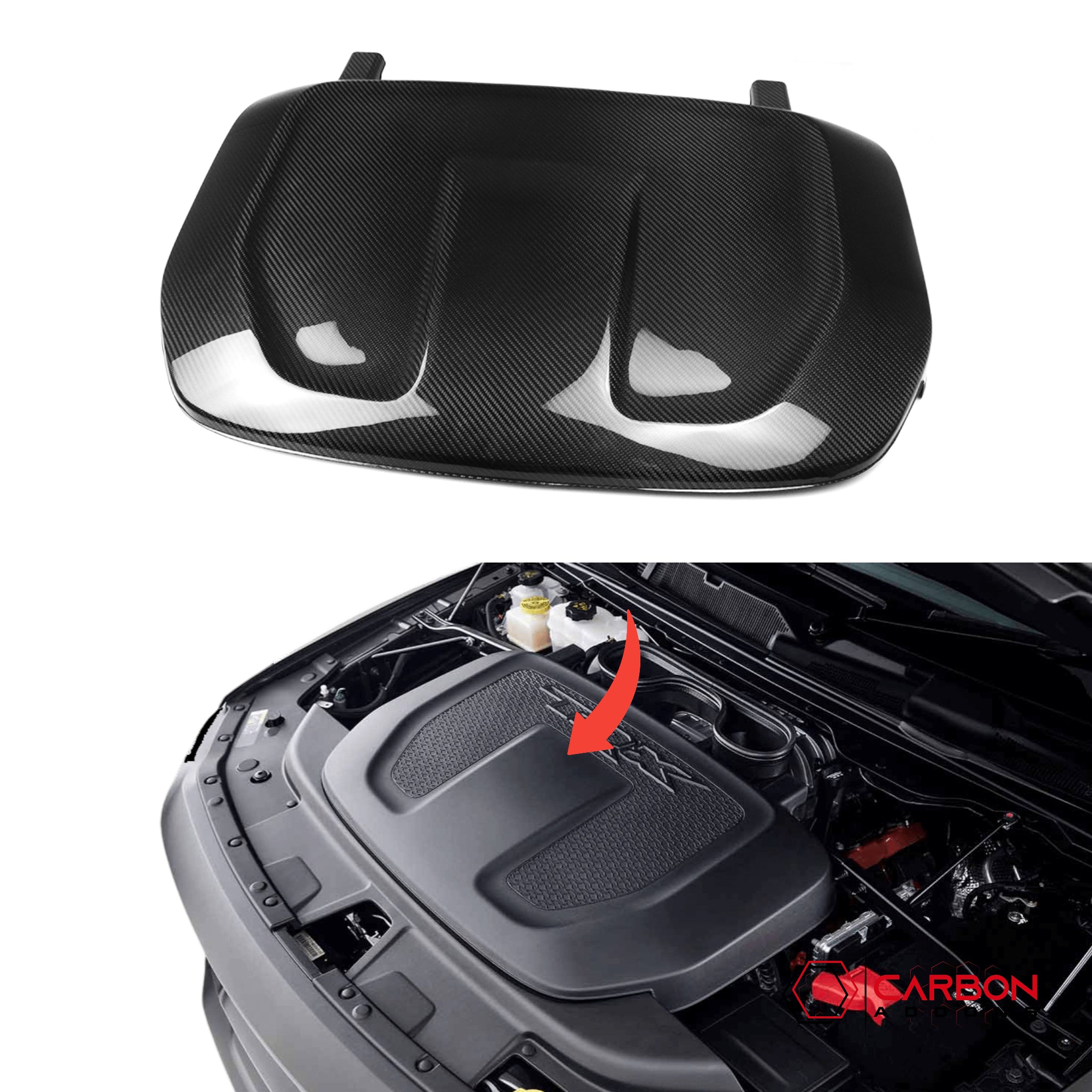 2021+ RAM TRX Real Carbon Engine Bay Replacement Trim