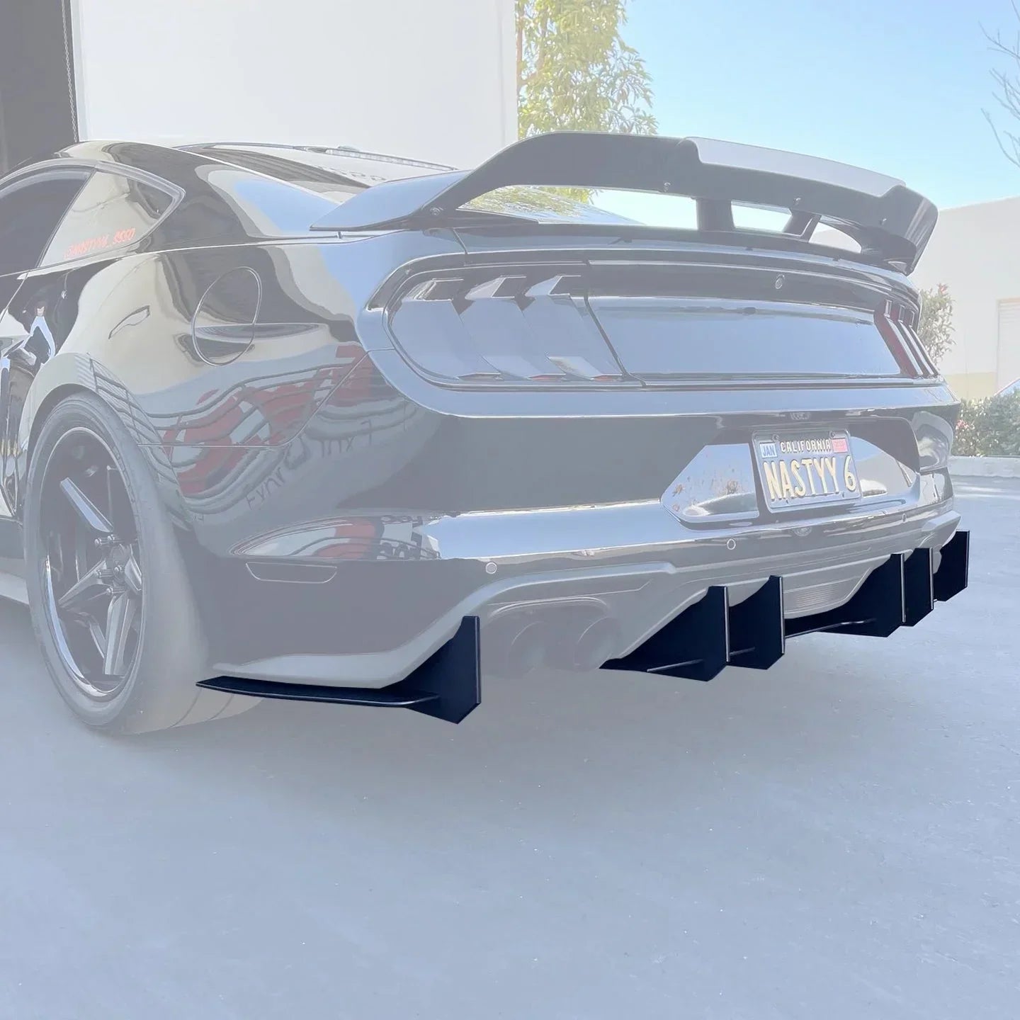 Stealth-Style Rear Diffuser for 2018–2023 Ford Mustang GT (Quad Exhaust)