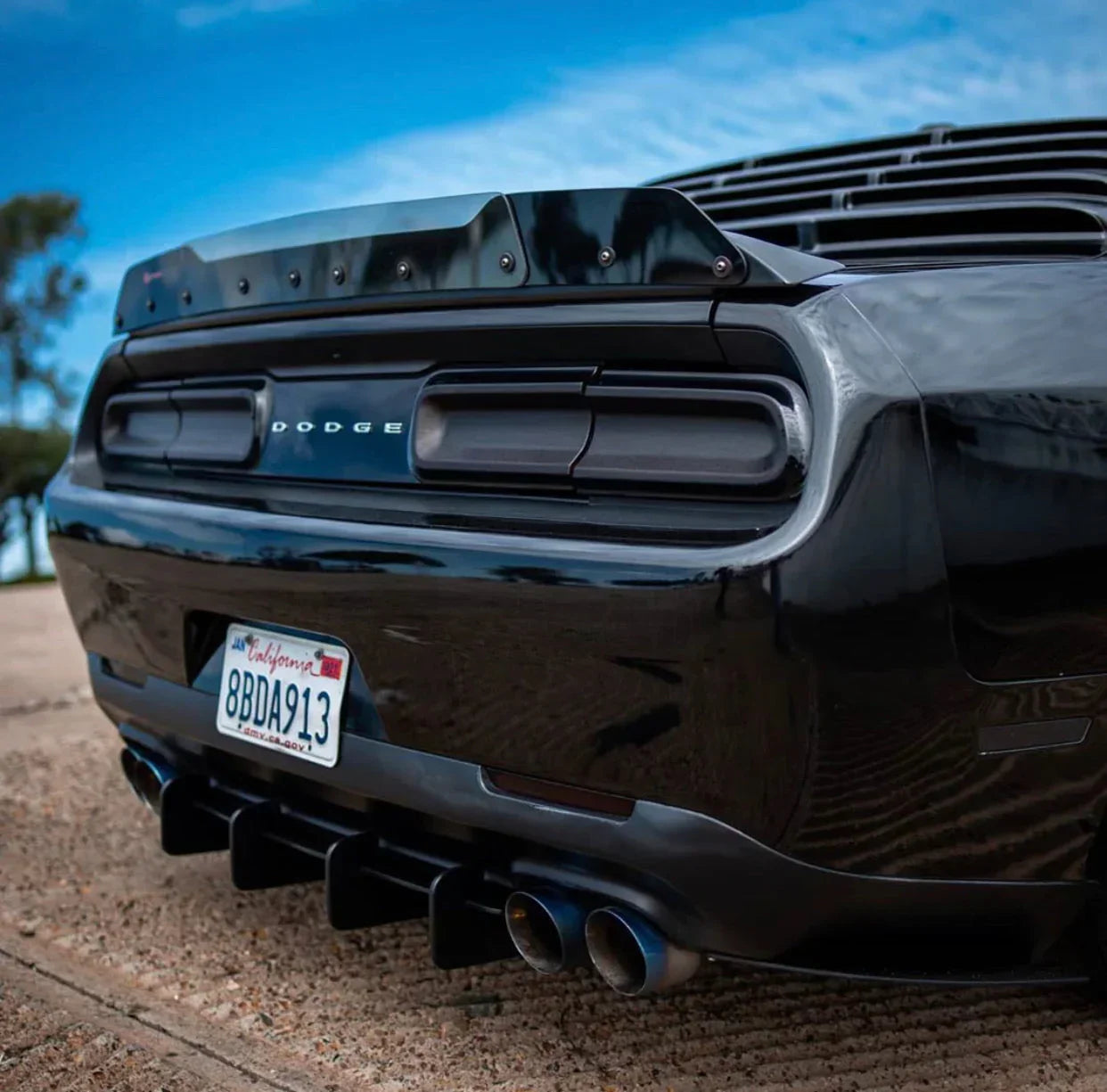 2009–2023 Dodge Challenger Wicker Bill w/ Camera Cutout | ZL1 Addons