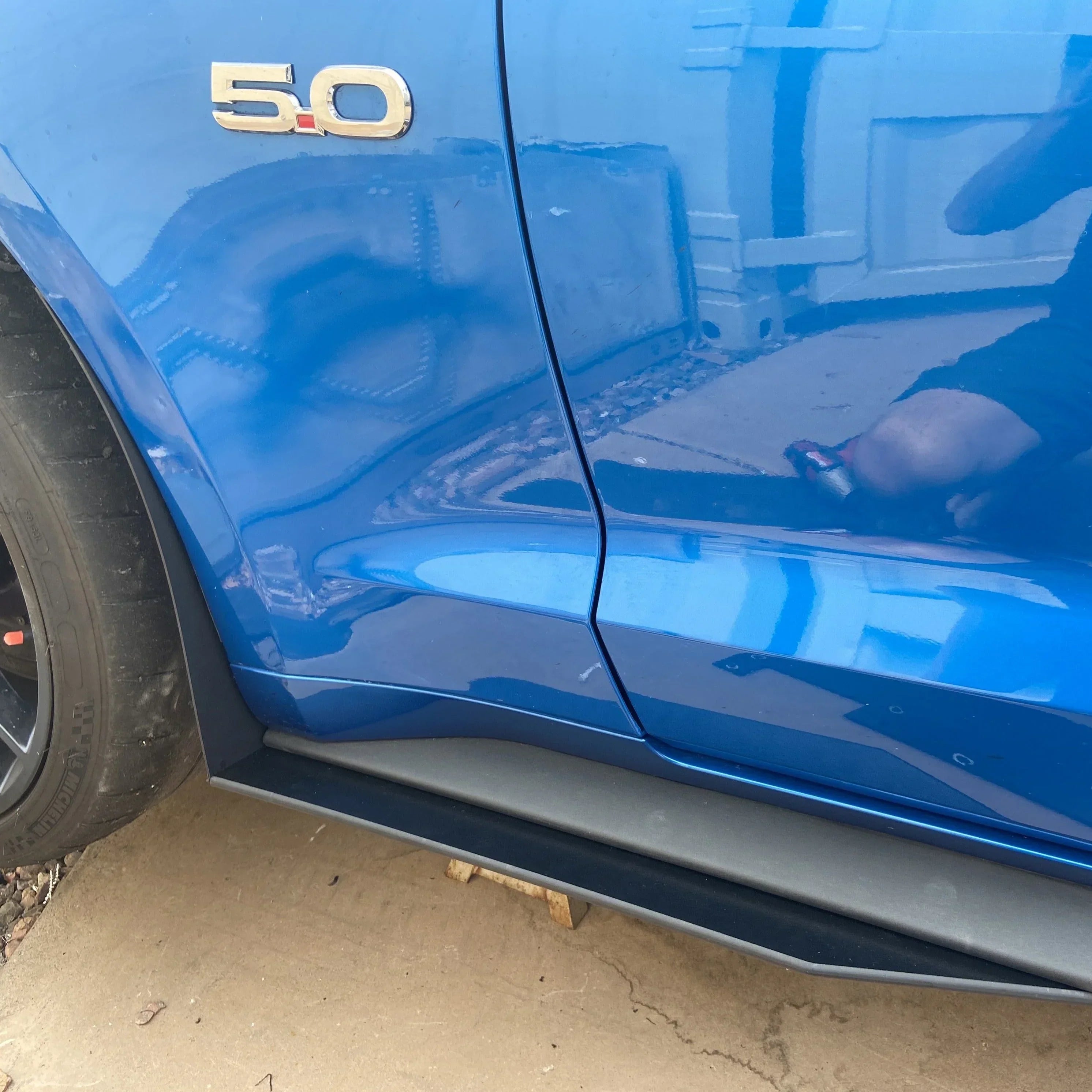 GT500-Style Side Skirt Extensions for 2015–2023 Ford Mustang (HDPE)