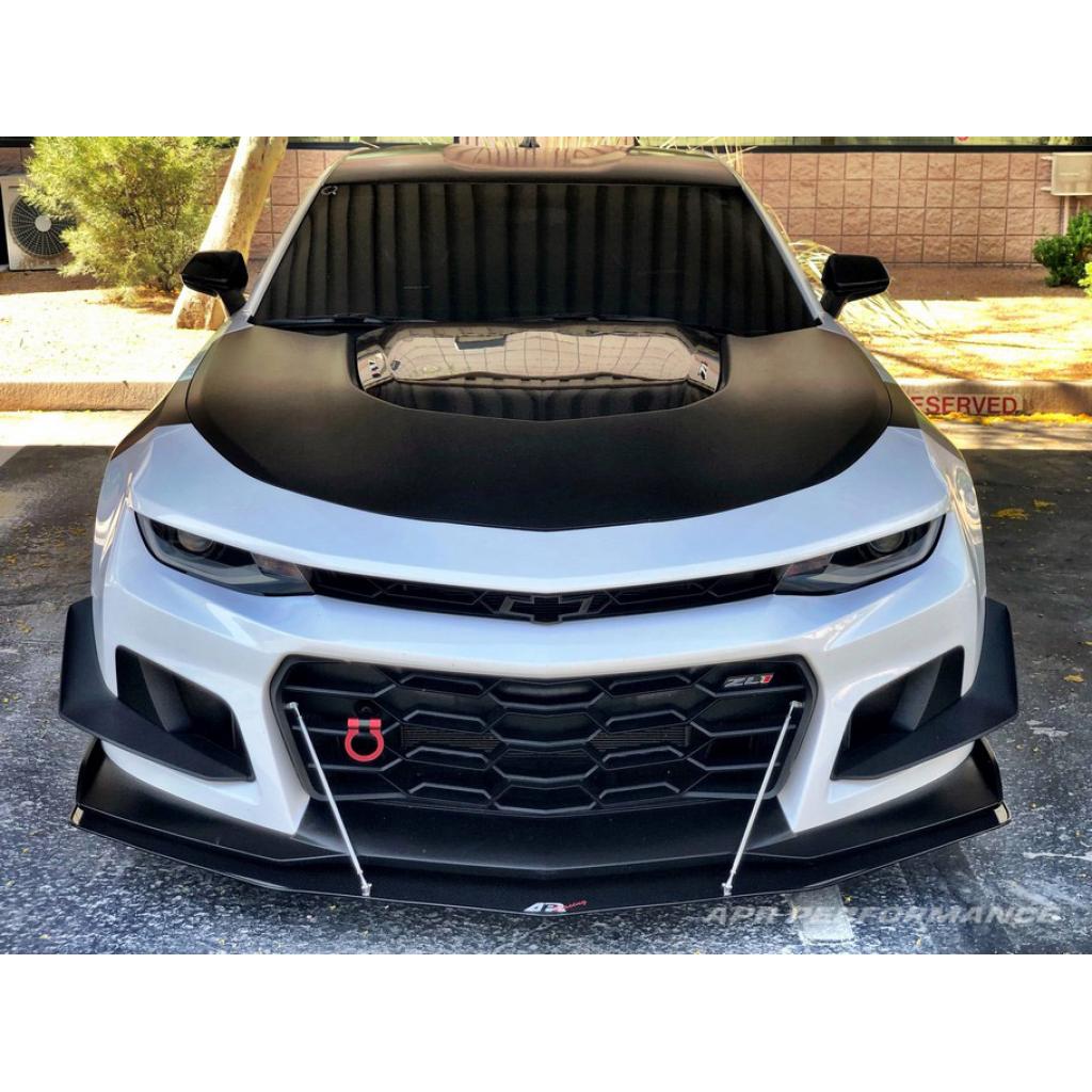 APR Performance Carbon Fiber Front Wind Splitter with Support Rods for 2017–2024 Chevrolet Camaro ZL1 1LE