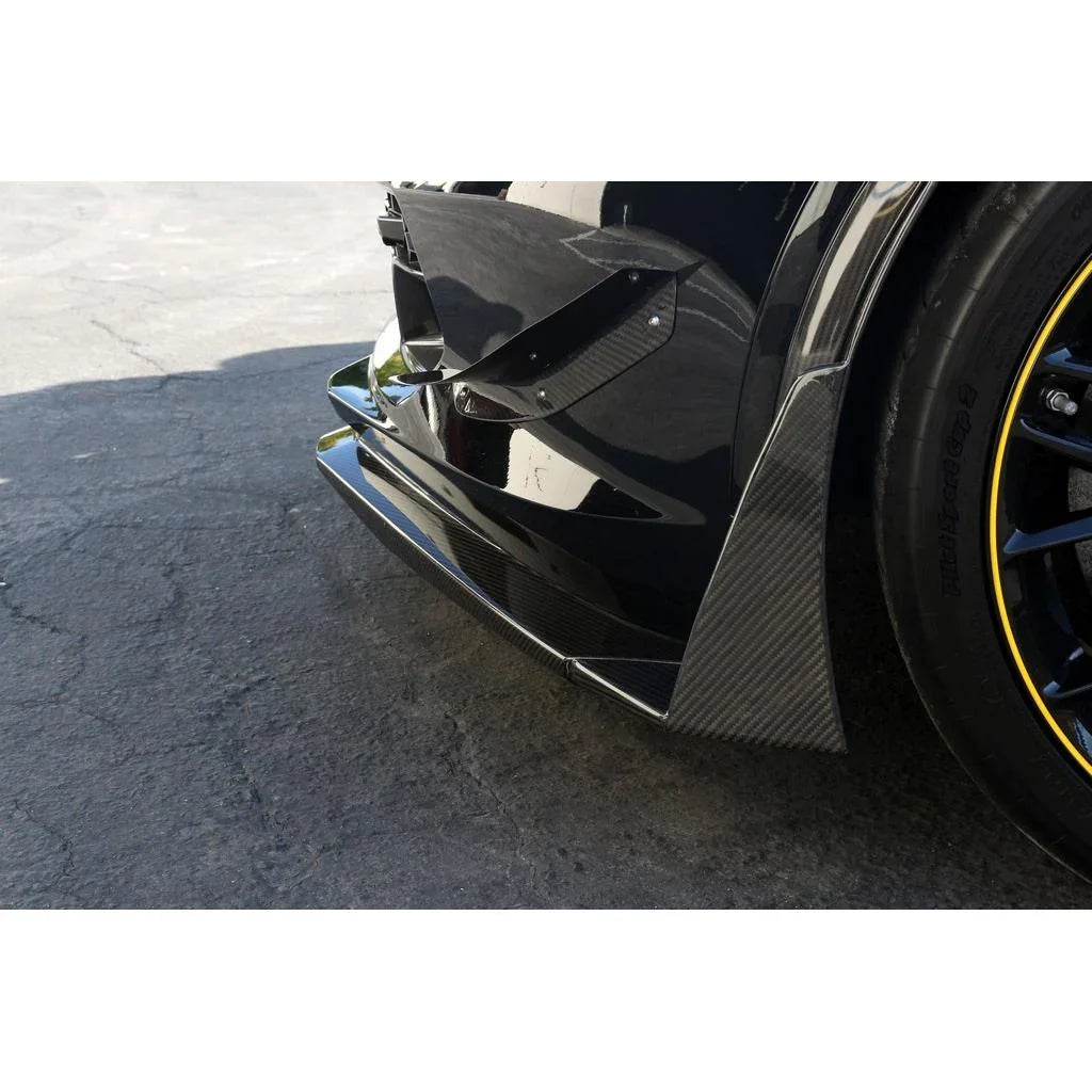 Chevrolet Corvette C7 Z06 Carbon Fiber Front Bumper Canards & Spats (Requires APR Front Splitter) by APR Performance