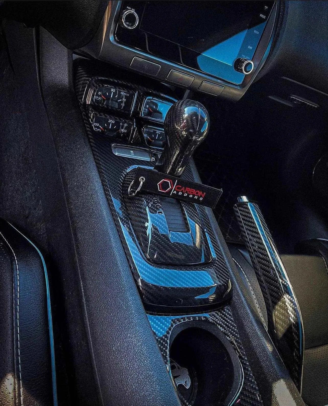 Interior Carbon Fiber Center Console Cover for 2010-2015 Chevy Camaro - carbonaddons Carbon Fiber Parts, Accessories, Upgrades, Mods