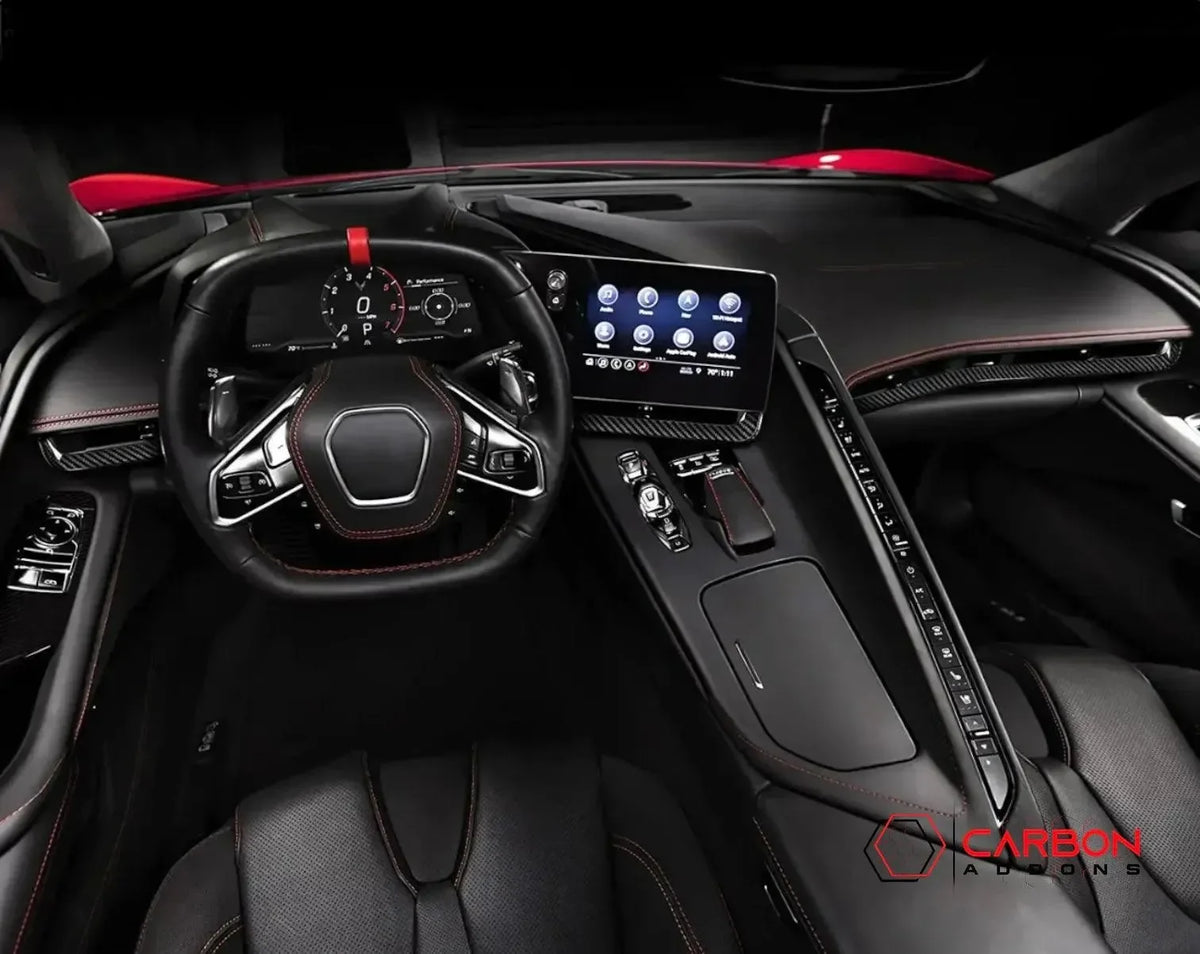 Interior Dash Trim Carbon Fiber Cover Kit | 2020-2023 C8 Corvette - carbonaddons Carbon Fiber Parts, Accessories, Upgrades, Mods