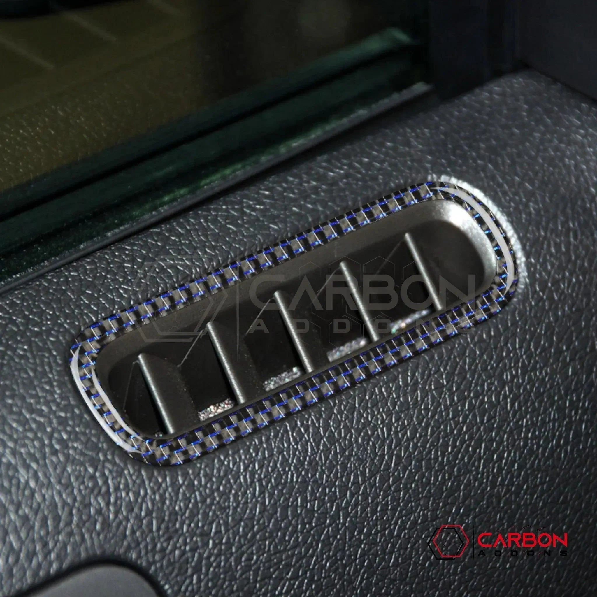 Mustang 2010-2014 Reflective Carbon Fiber Door AC Vent Trim Overlay - carbonaddons Carbon Fiber Parts, Accessories, Upgrades, Mods