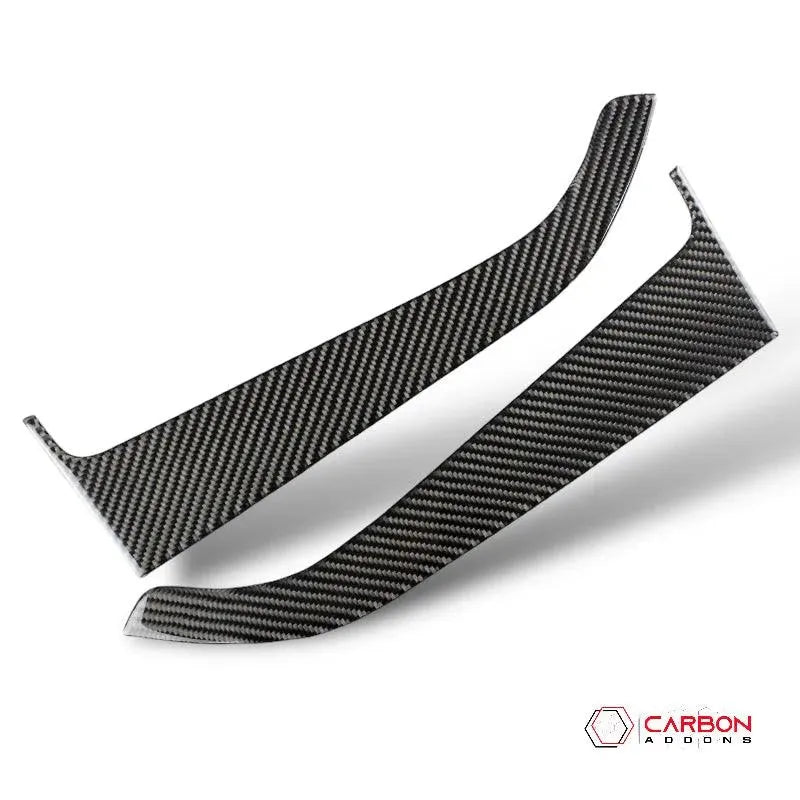 Mustang 2015-2023 Carbon Fiber Front Door Panel Trim Overlay - carbonaddons Carbon Fiber Parts, Accessories, Upgrades, Mods