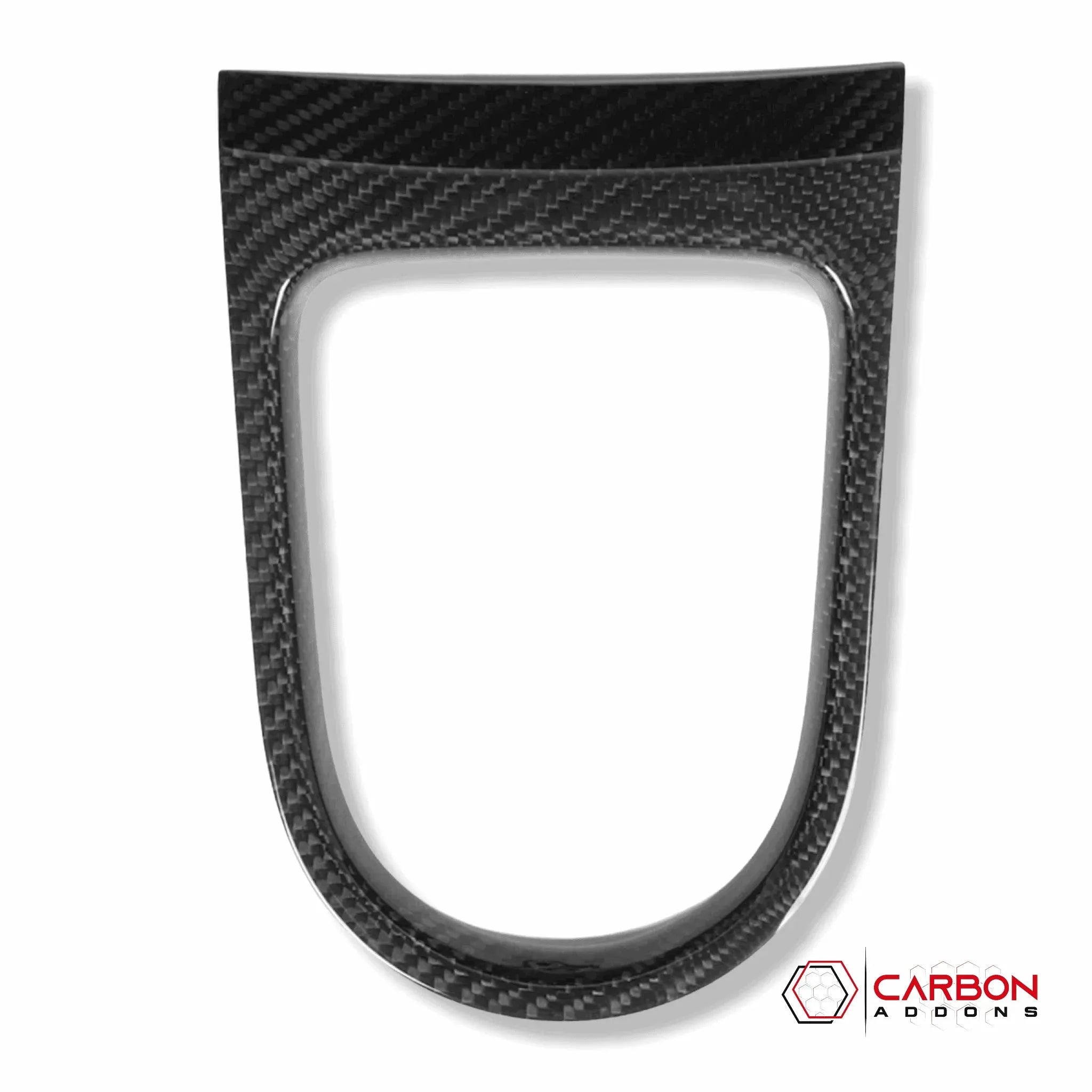 Mustang 2015-2023 Carbon Fiber Gear Shift Bezel Chrome Trim Cover - carbonaddons Carbon Fiber Parts, Accessories, Upgrades, Mods
