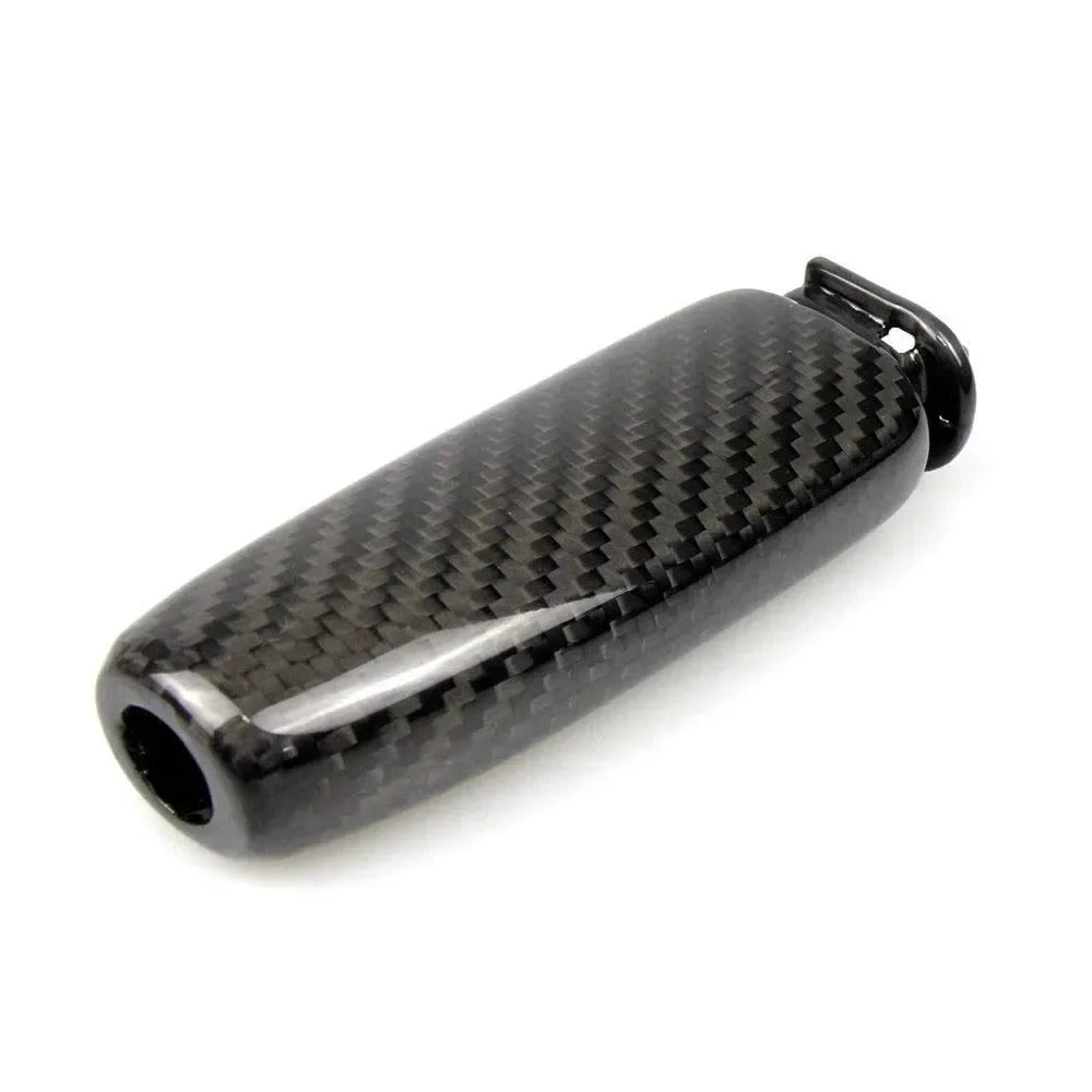 Real carbon fiber key fob cover for American vehicles, sleek black weave design