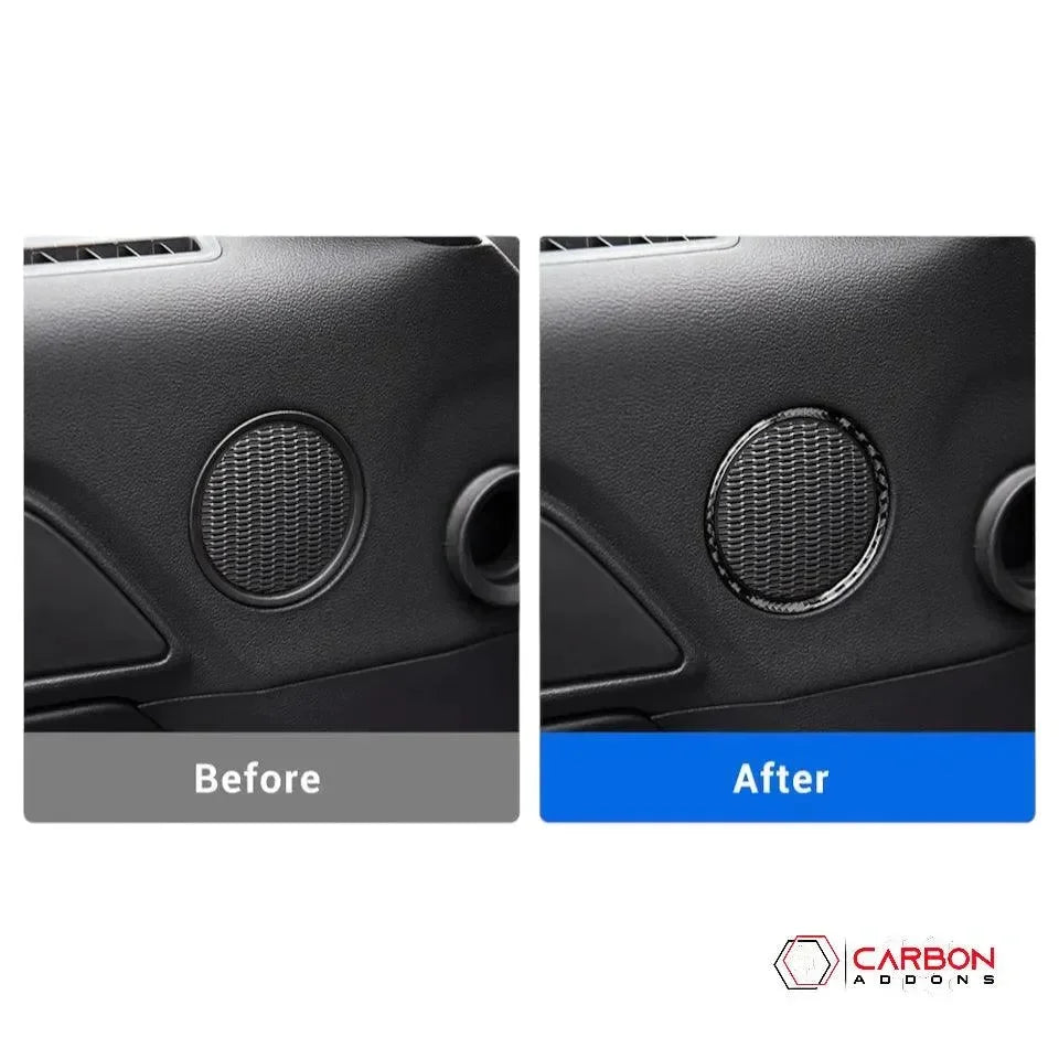 Mustang 2015-2023 Carbon Fiber Speaker Outer Trim Overlay - carbonaddons Carbon Fiber Parts, Accessories, Upgrades, Mods