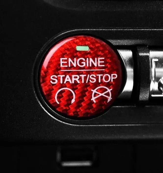 Mustang 2015-2023 Engine Start Stop Button Carbon Fiber Cover - carbonaddons Carbon Fiber Parts, Accessories, Upgrades, Mods
