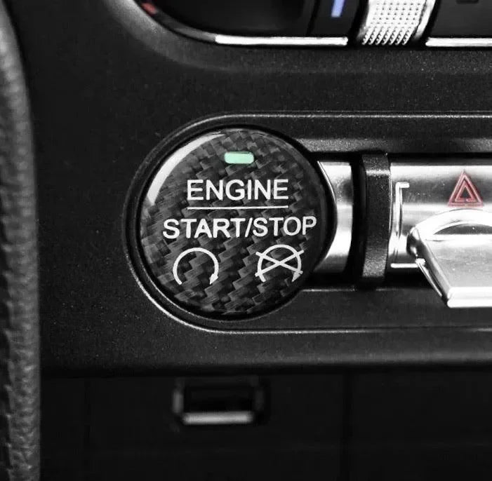 Real carbon fiber engine start/stop button for American vehicles, sleek interior upgrade