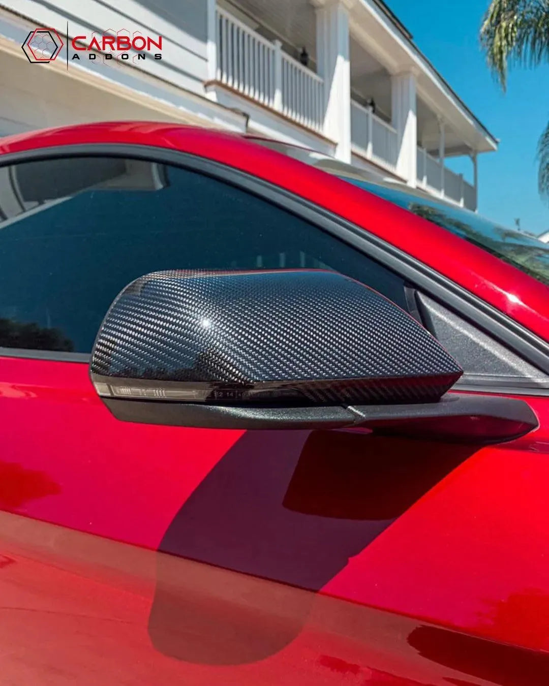 Mustang 2015-2023 Exterior Carbon Fiber Mirror Covers -US or EU Spec - carbonaddons Carbon Fiber Parts, Accessories, Upgrades, Mods
