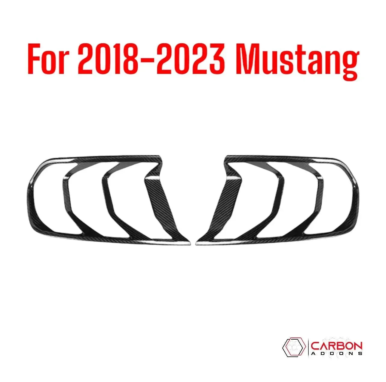 Mustang 2015-2023 Exterior Carbon Fiber Taillight Trim Covers - carbonaddons Carbon Fiber Parts, Accessories, Upgrades, Mods