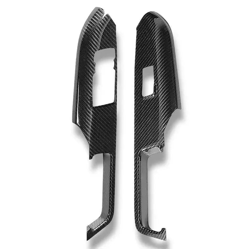 Mustang 2015-2023 Hard Carbon Fiber Door Window Switch Panel Trim Covers - carbonaddons Carbon Fiber Parts, Accessories, Upgrades, Mods