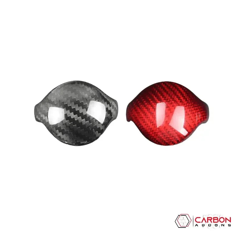 Mustang 2015-2023 Real Carbon Fiber Automatic Shift Knob Cover - carbonaddons Carbon Fiber Parts, Accessories, Upgrades, Mods