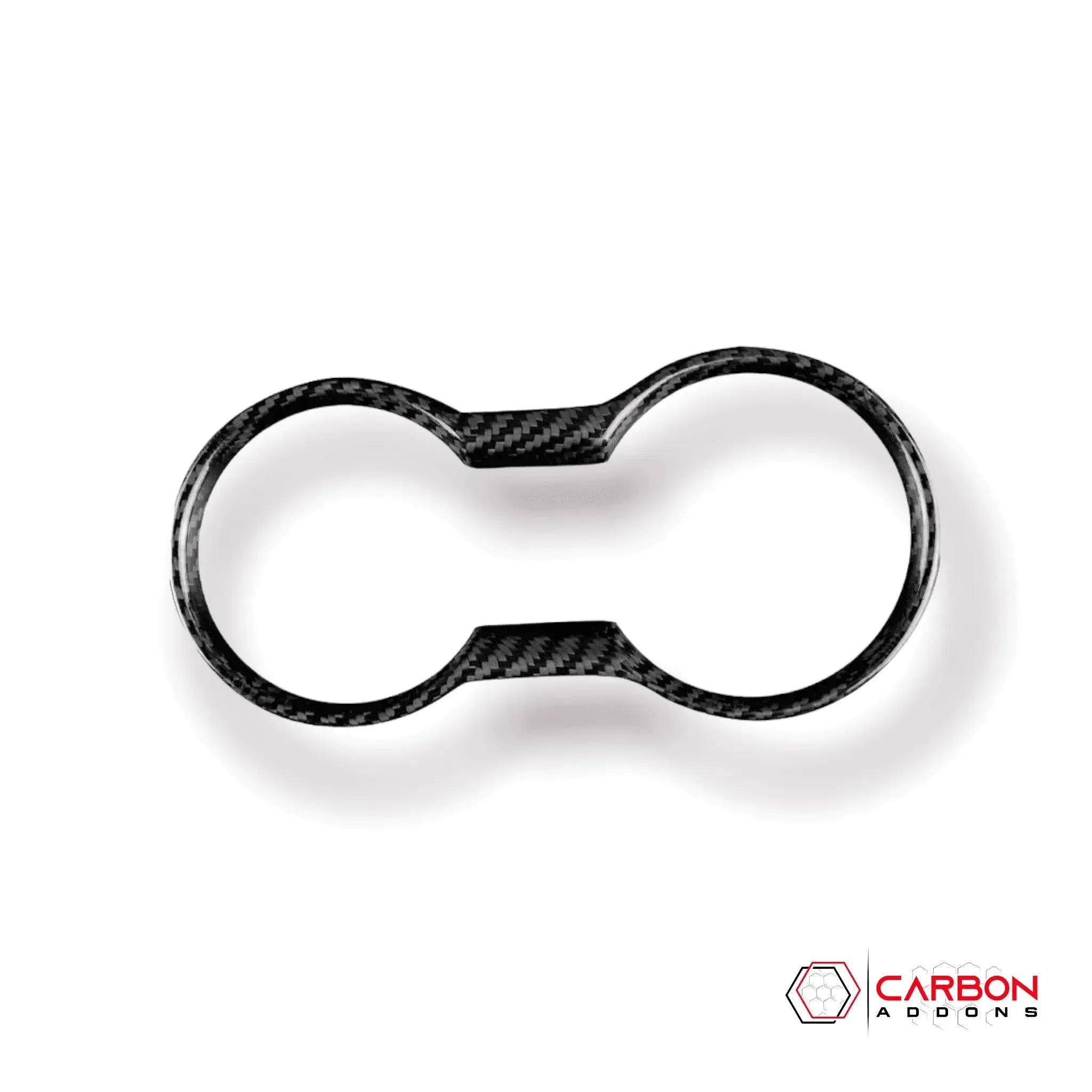 Mustang 2015-2023 Real Carbon Fiber Cup Holder Trim Cover - carbonaddons Carbon Fiber Parts, Accessories, Upgrades, Mods