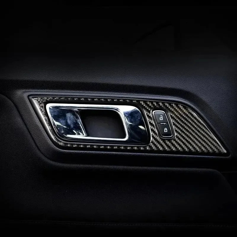 Real carbon fiber interior trim with door handle and lock buttons for American vehicles