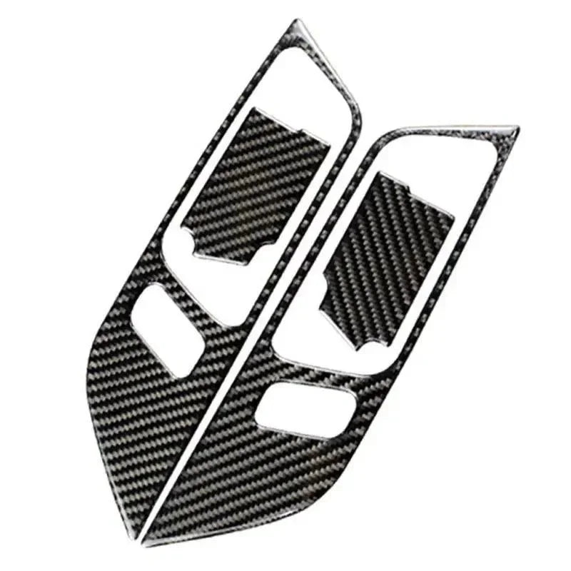 Real carbon fiber door handle trim overlays for Chevy Camaro, Corvette, Ford Mustang, Dodge Charger
