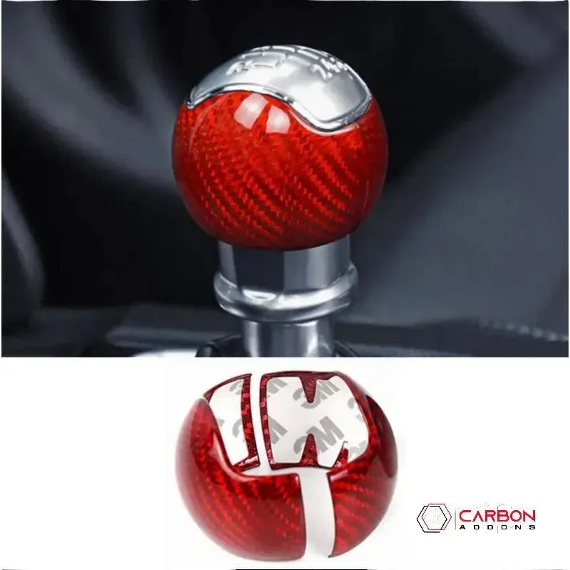 Mustang 2015-2023 Real Carbon Fiber Manual Shift Knob Cover - carbonaddons Carbon Fiber Parts, Accessories, Upgrades, Mods