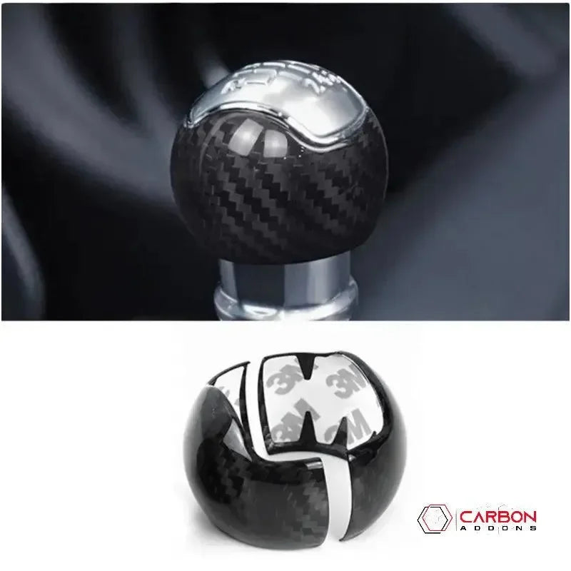 Mustang 2015-2023 Real Carbon Fiber Manual Shift Knob Cover - carbonaddons Carbon Fiber Parts, Accessories, Upgrades, Mods