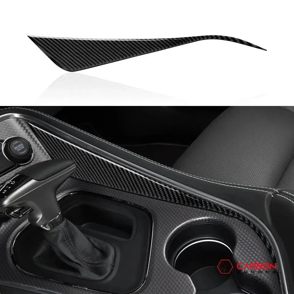 Real carbon fiber interior trim for car center console, gear shift, and cup holders
