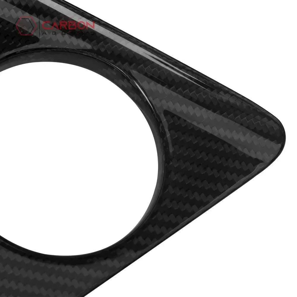Real carbon fiber trim for American muscle cars, glossy weave finish, precise cutout design