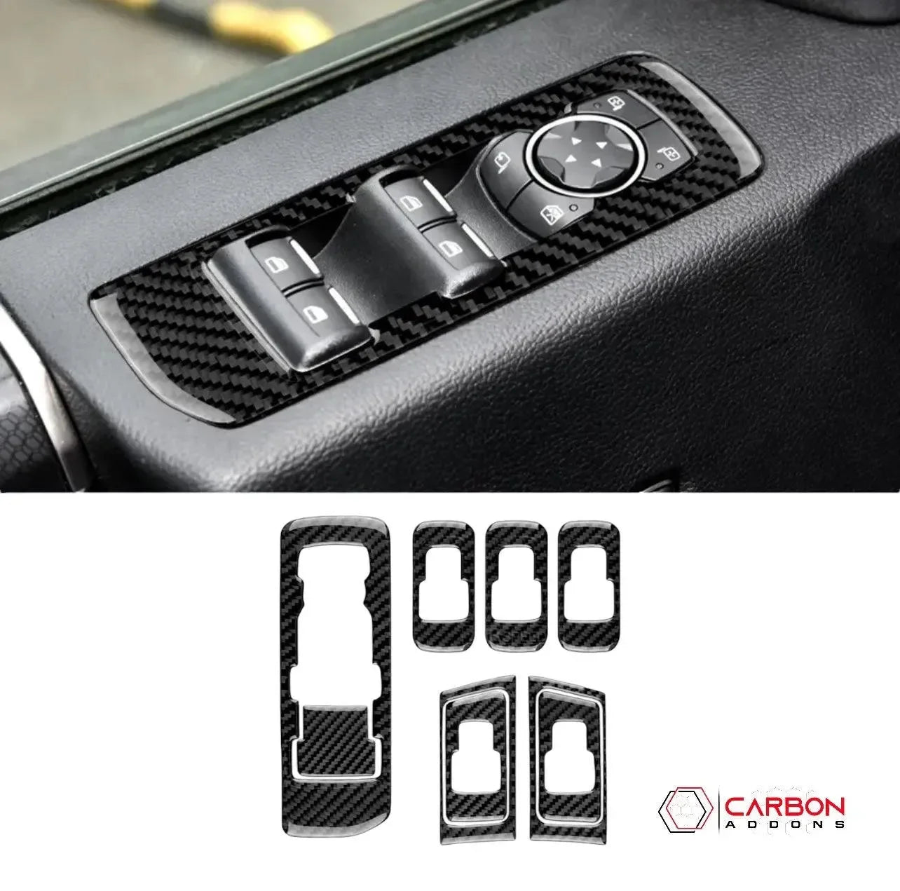 Real Carbon Fiber Door Window Switch Trim Overlay | 2015